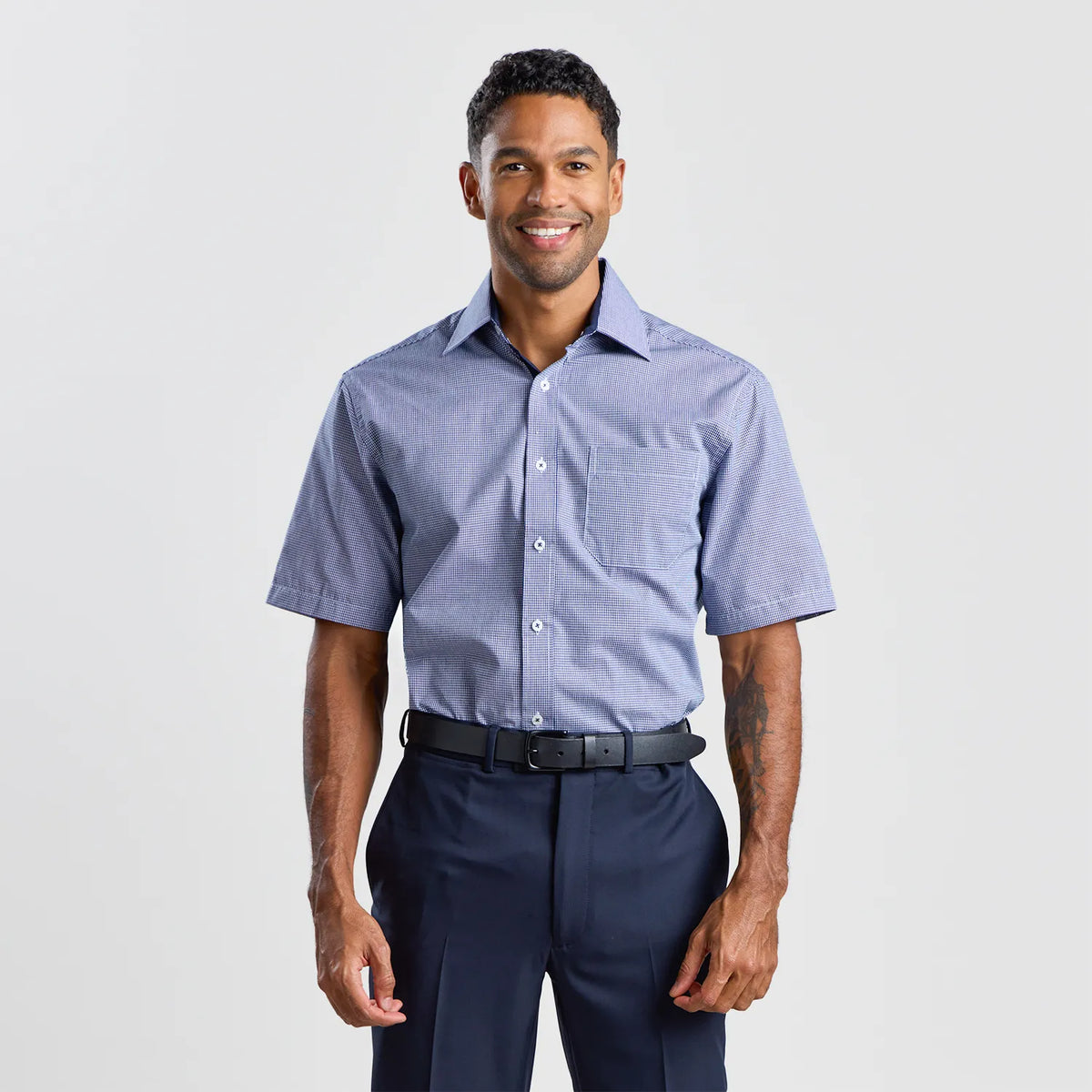Tailored Fit Check Shirt Short Sleeve