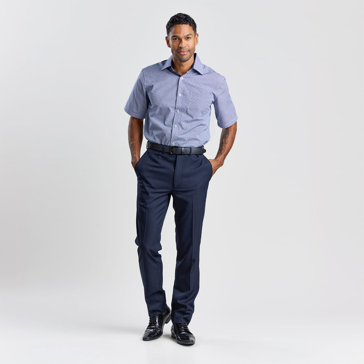 Tailored Fit Check Shirt Short Sleeve