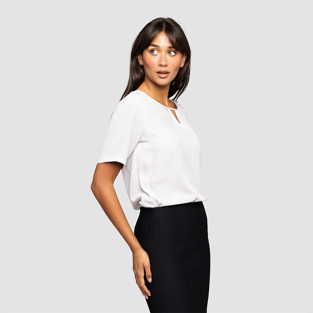 Short Sleeve Keyhole Blouse