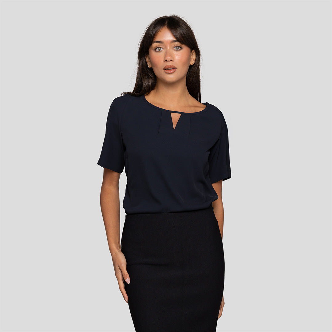 Short Sleeve Keyhole Blouse