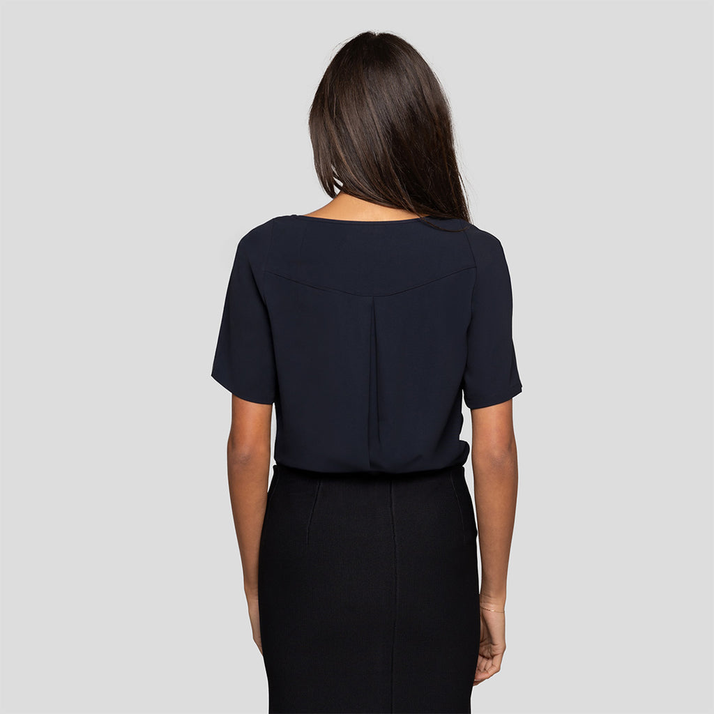 Short Sleeve Keyhole Blouse