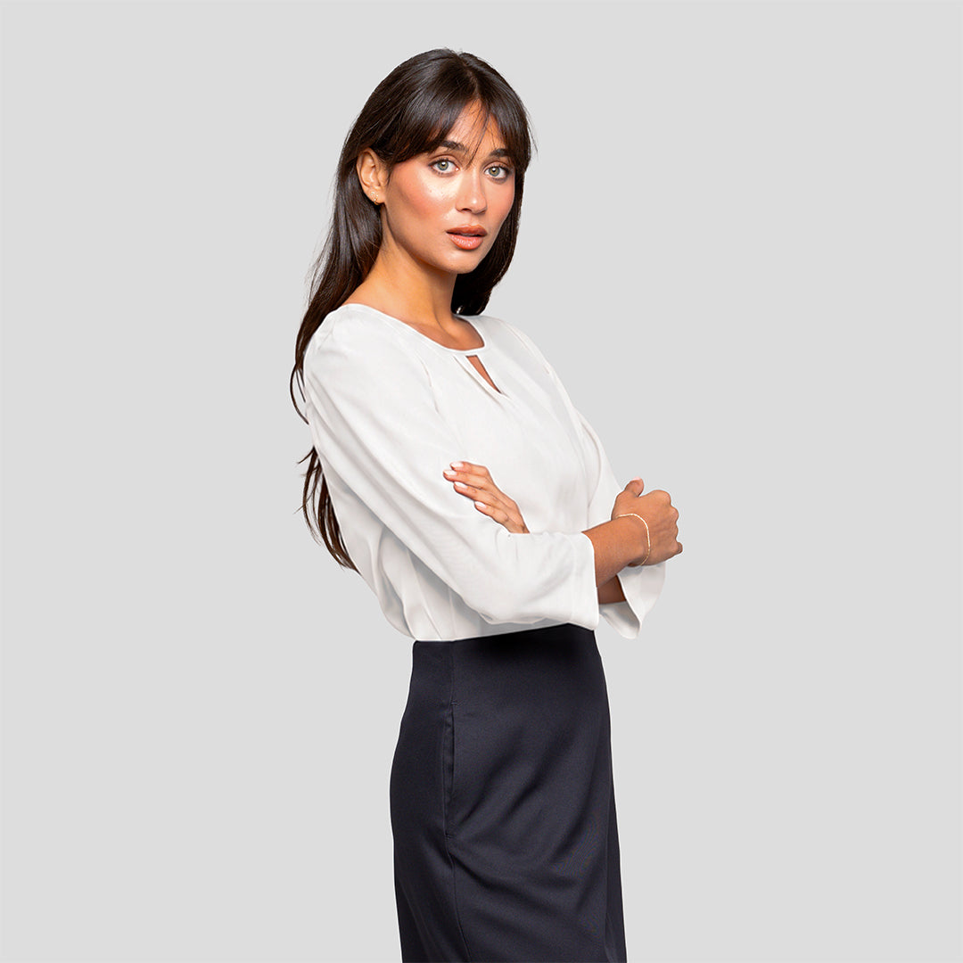 3/4 Sleeve Keyhole Blouse