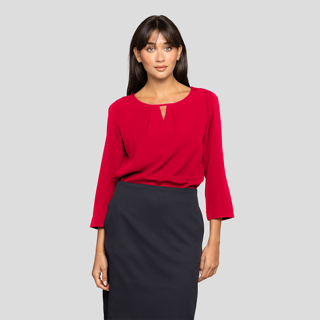 3/4 Sleeve Keyhole Blouse