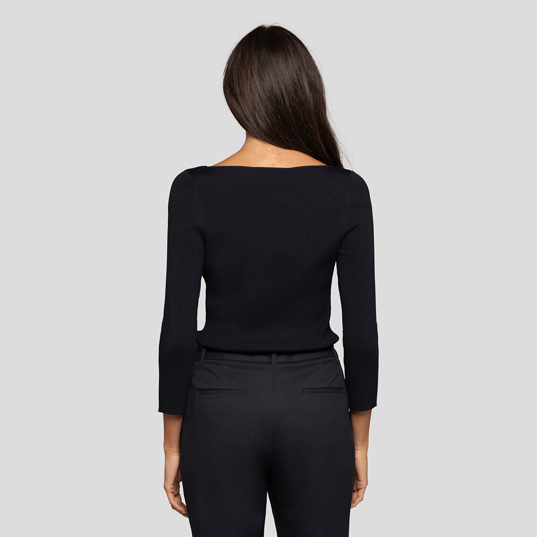 Milano Boat Neck Knit Top