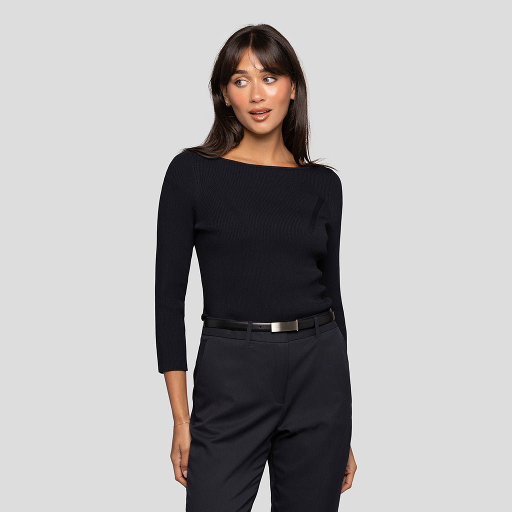Milano Boat Neck Knit Top