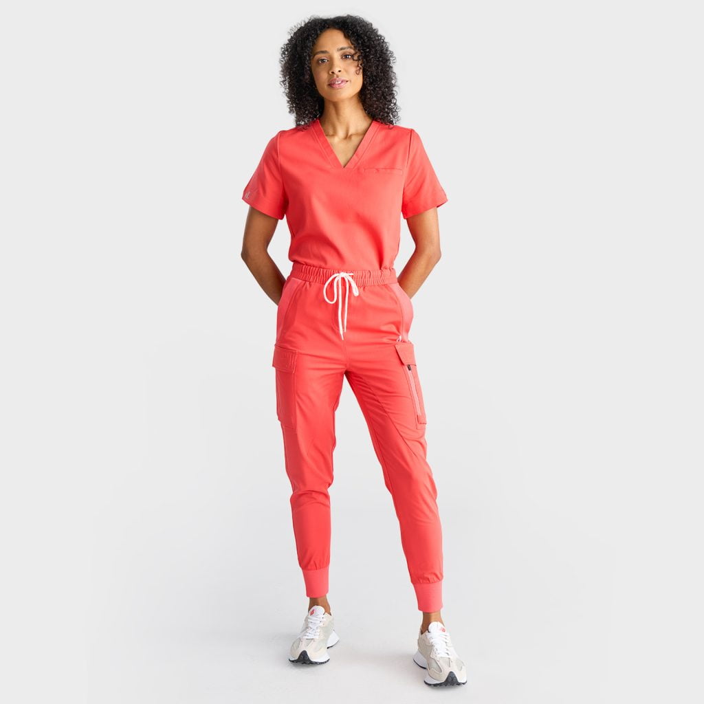 Ladies Slim Fit Cargo Jogger Scrub Pants