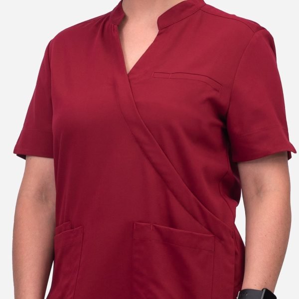 Sangria Red Crossover Shirt, a Vibrant and Fashionable Choice.