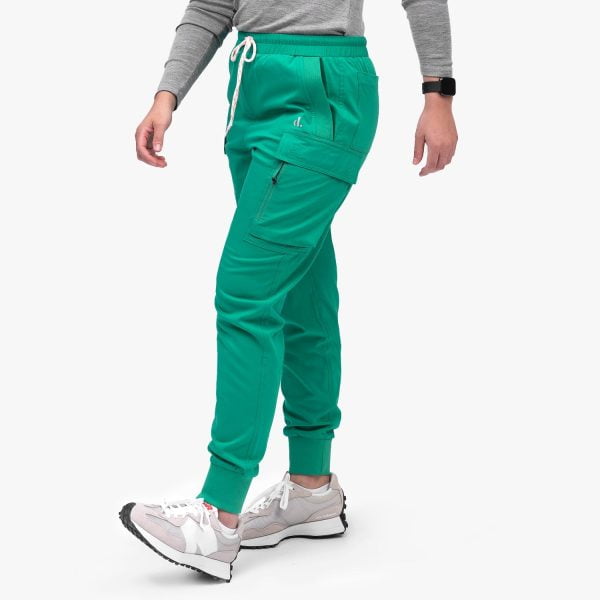 Front View Cargo Jogger Scrub Pant (final Sale), Featuring Six Pockets for Convenient Storage and a Four-way Stretch Fabric for Enhanced Flexibility and Comfort. the Image Showcases the Stylish Design and Functional Details of the Scrub Pant, Making It a Versatile and Practical Choice for Healthcare Professionals.